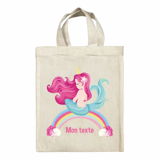 Personalized tote bag for kids - Rainbow Siren