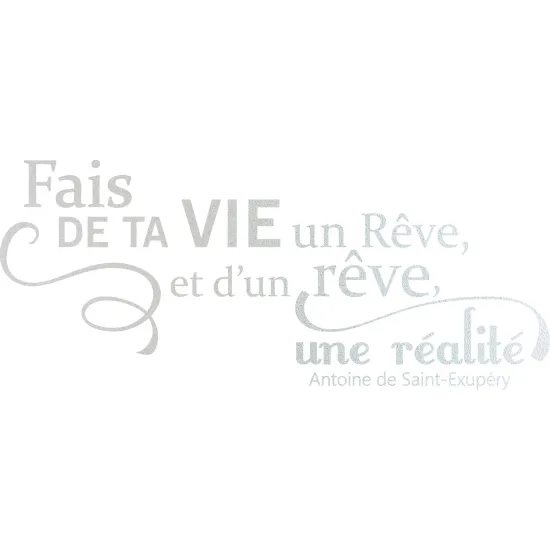 Frosted Window Glass Sticker - Quote Make your life a dream...