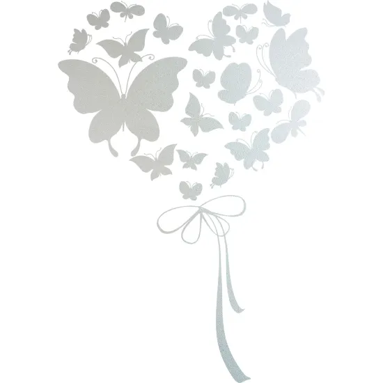 Frosted Window Glass Sticker - Butterfly Heart
