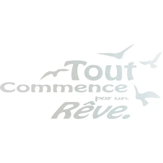 Stickers Dépoli - Citation Tout commence par un rêve...
