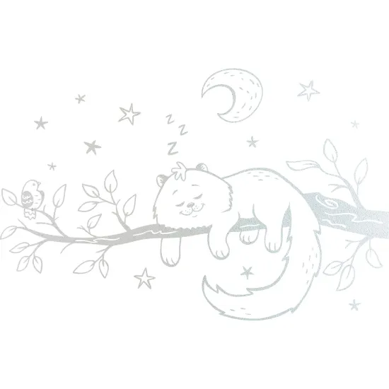 Frosted Window Glass Sticker - Moon Cat