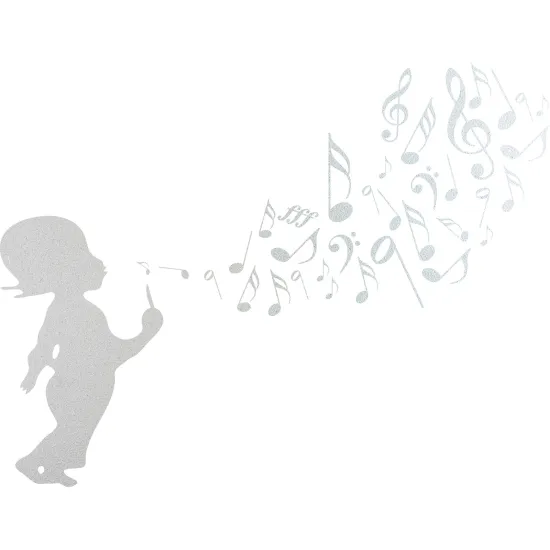 Vinilo Adhesivo Decorativo esmerilado - Notas de música Niño