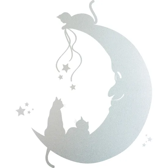 Vinilo Adhesivo Decorativo esmerilado - Gatos Luna