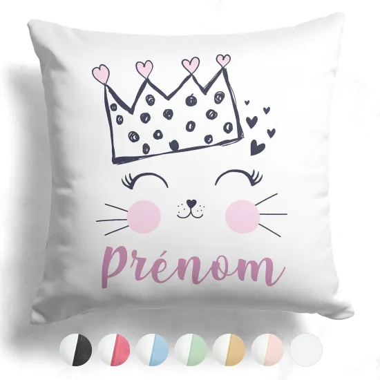 Cojín bicolor personalizado - Reina de los gatos