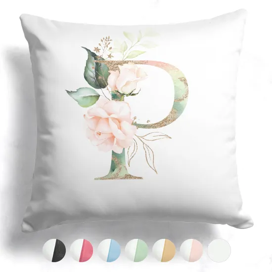 Two-Tone Monogram Pillow - P