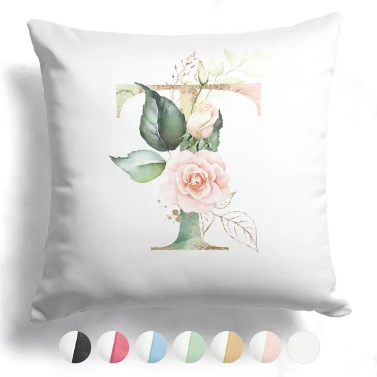 Two-Tone Monogram Pillow - T