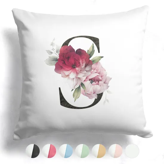 Two-Tone Monogram Pillow - S