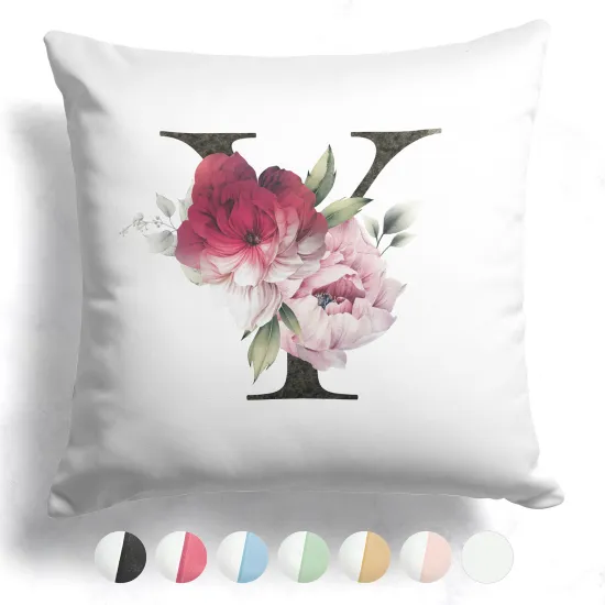 Two-Tone Monogram Pillow - Y
