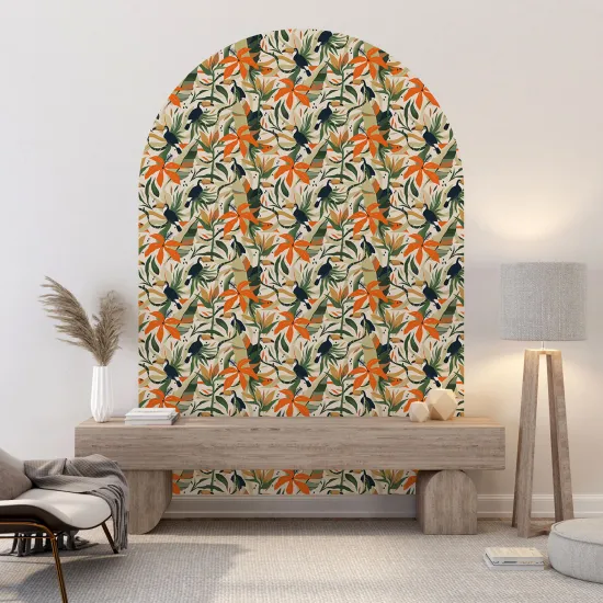 Arch Wall Sticker - Tropical pattern