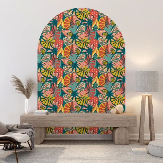 Vinilo Adhesivo Decorativo Arco - Motivo tropical