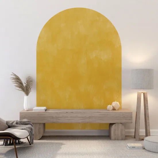 Autocollant Mural Arche Boho Jaune - Décor Salon, Facile à Poser, Dimensions 100x62,5 Cm