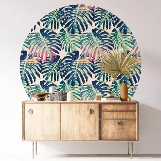 Round / Circle Wall Sticker - Botanical pattern