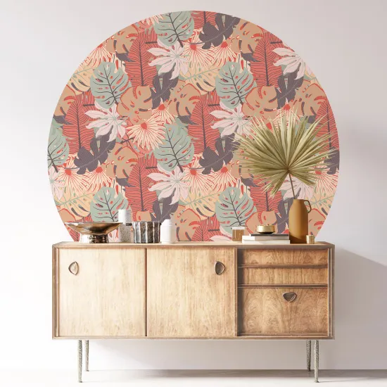 Round / Circle Wall Sticker - Botanical pattern