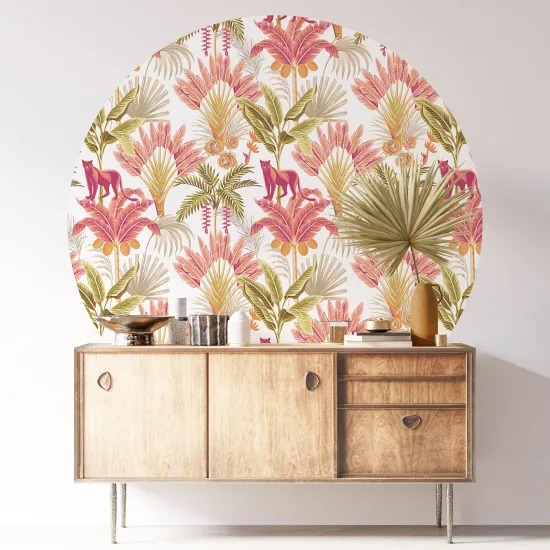 Stickers rond / cercle - Motif botanique