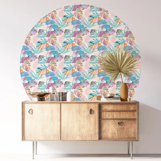 Round / Circle Wall Sticker - Botanical pattern