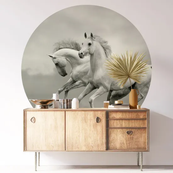Round / Circle Wall Sticker - Horses