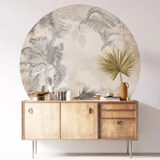 Round / Circle Wall Sticker - Tropical Forest