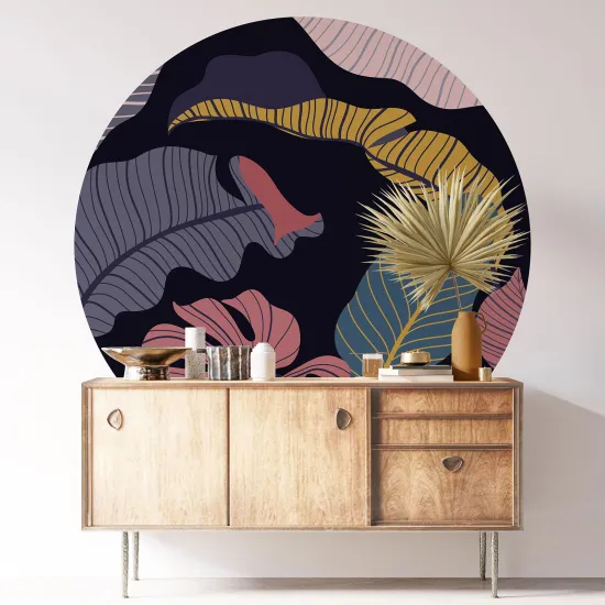 Round / Circle Wall Sticker - Botanical pattern