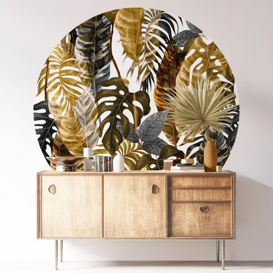 Round / Circle Wall Sticker - Botanical pattern