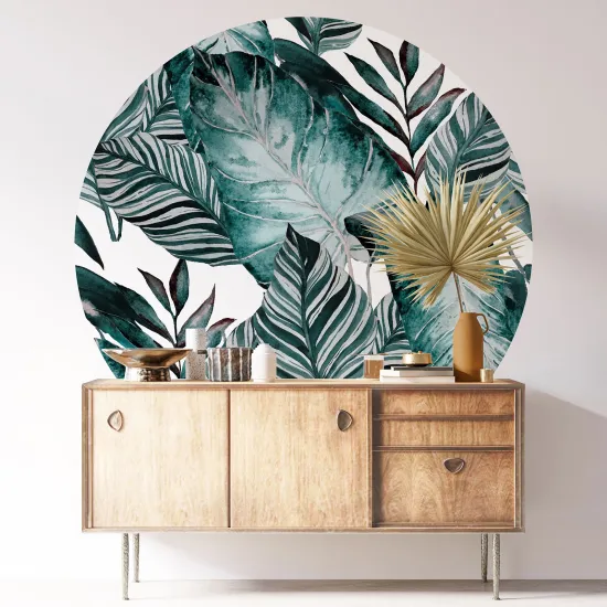 Stickers rond / cercle - Motif botanique