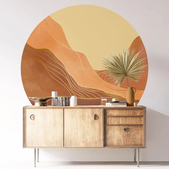 Round / Circle Wall Sticker - Boho Landscape