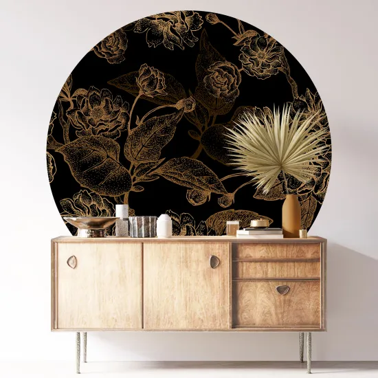 Round / Circle Wall Sticker - Floral pattern