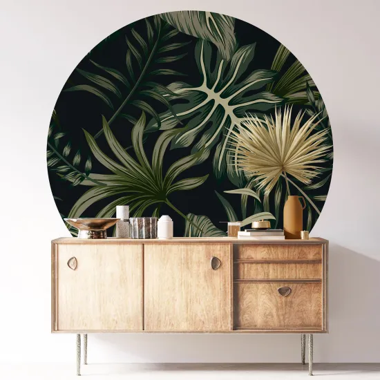 Round / Circle Wall Sticker - Botanical pattern