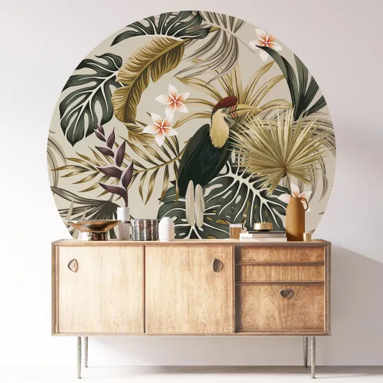 Round / Circle Wall Sticker - Floral pattern