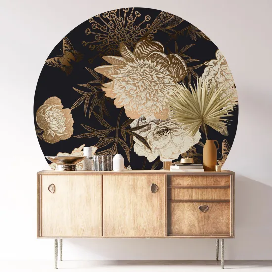 Round / Circle Wall Sticker - Floral pattern