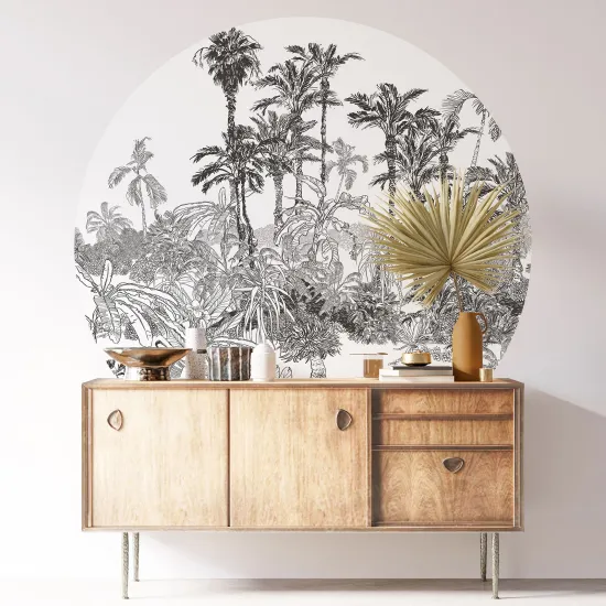 Round / Circle Wall Sticker - Tropical Forest