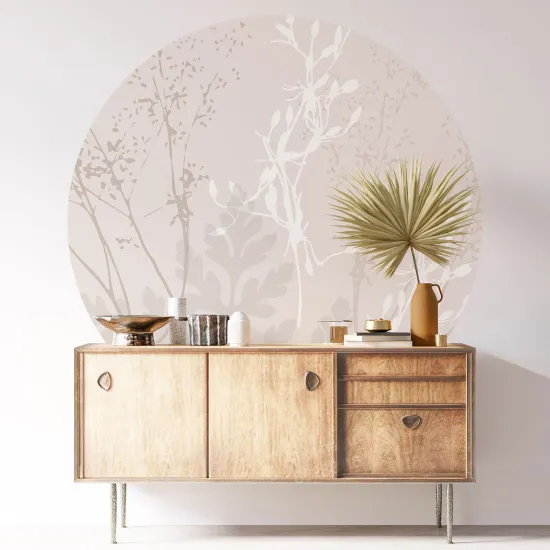 Stickers rond / cercle - Motif floral