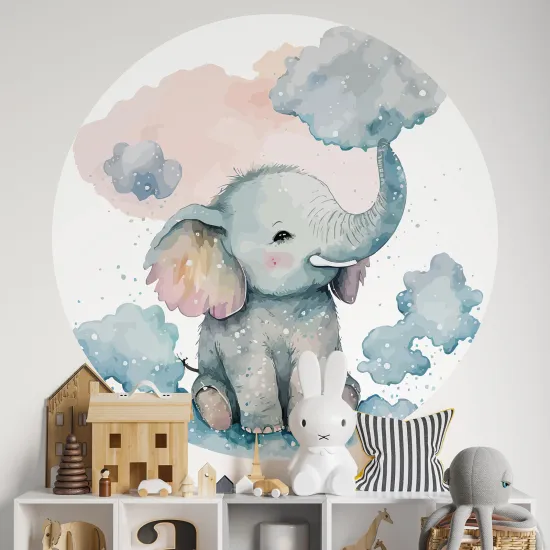 Round / Circle Wall Sticker for Kids - Elephant