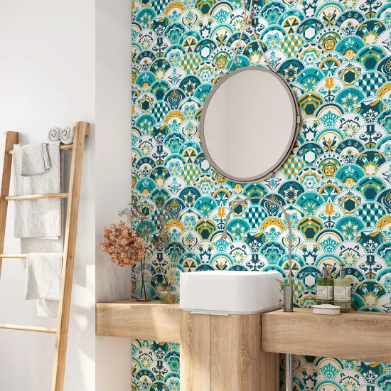 Bathroom Self Adhesive - Cement tile pattern