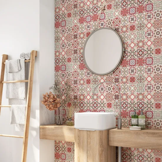 Bathroom Self Adhesive - Cement tile pattern
