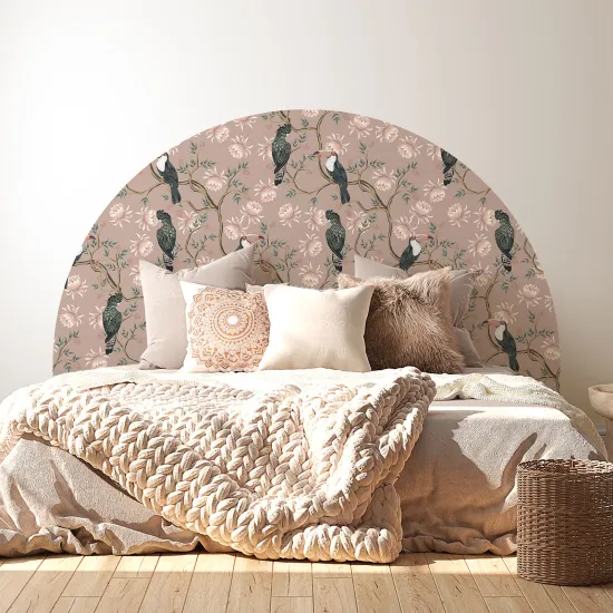 Headboard Wall Sticker - Flowers Birds