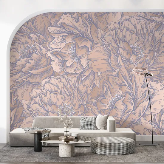 Panoramic Wallpaper - Wall Mural - Flowers