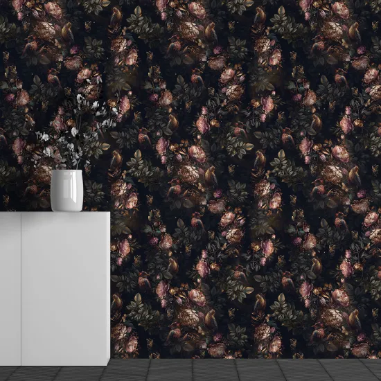 Panoramic Wallpaper - Wall Mural - Flower Pattern