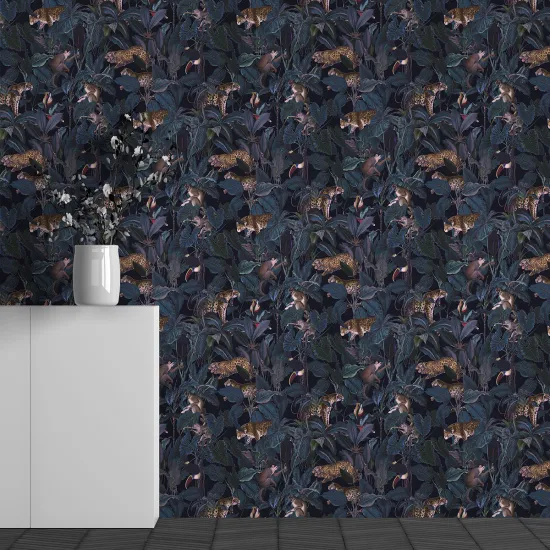 Panoramic Wallpaper - Wall Mural - Flower Pattern