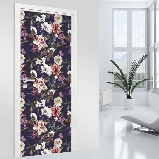 Door Sticker - Decal - Flowers