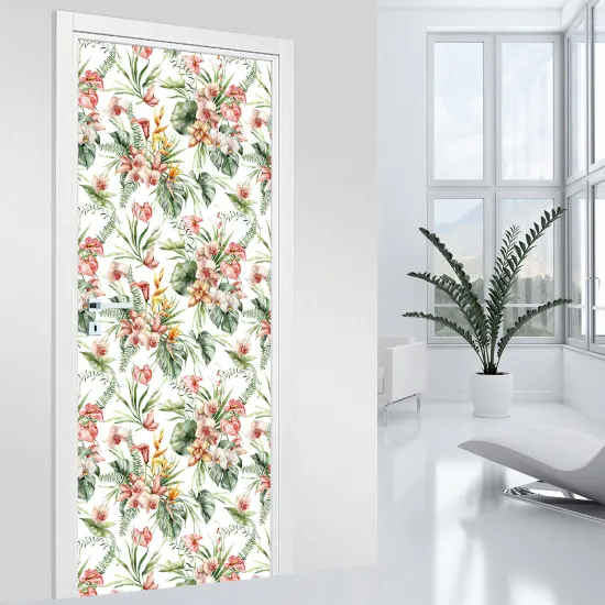 Door Sticker - Decal - Flowers