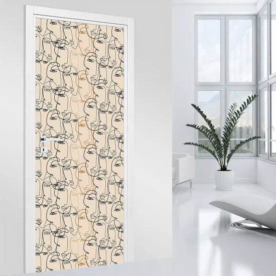 Door Sticker - Decal - Abstract Faces