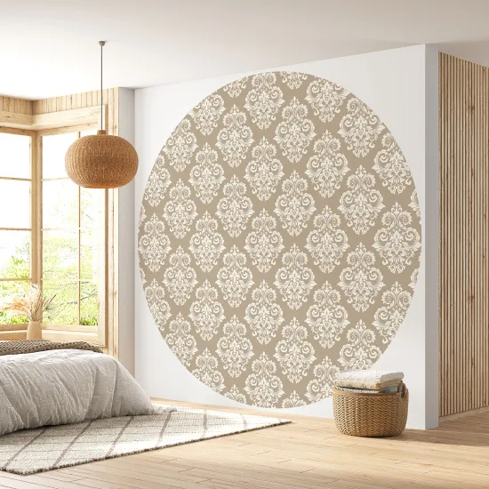 Papier peint rond / cercle - Motif damassé - 143