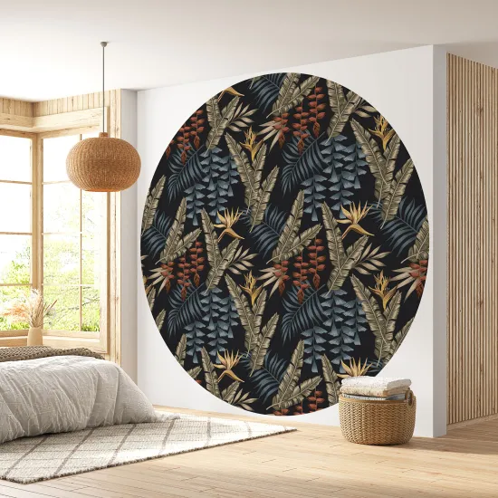 Papier peint rond / cercle - Motif botanique - 183