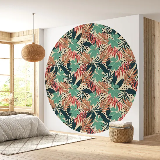 Papier peint rond / cercle - Motif botanique - 202
