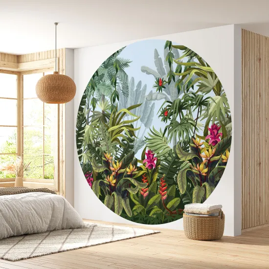 Round / Circle Wall Mural - Wallpaper - Tropical Forest