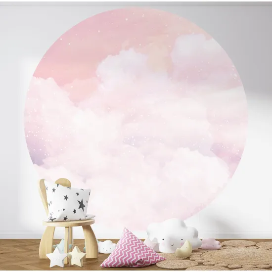 Round / Circle Wall Mural - Wallpaper for Kids - Sky clouds