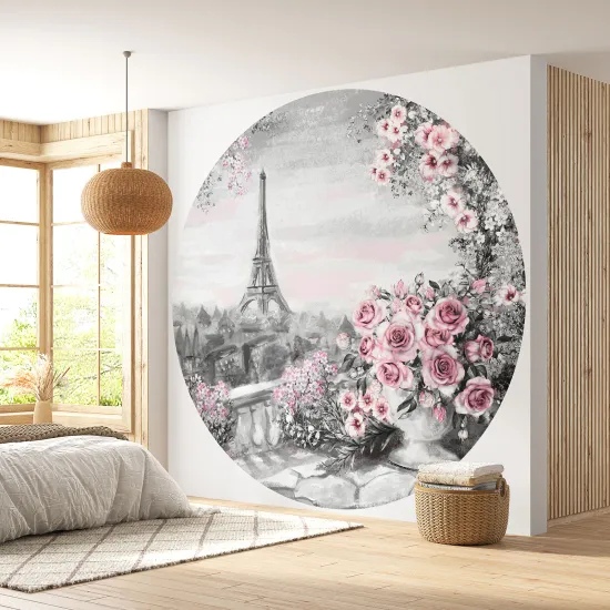 Papier peint rond / cercle - Paris Tour Eiffel