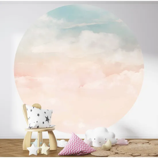 Round / Circle Wall Mural - Wallpaper for Kids - Sky