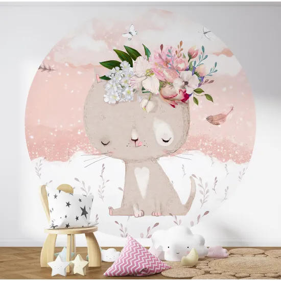 Round / Circle Wall Mural - Wallpaper for Kids - Set Often