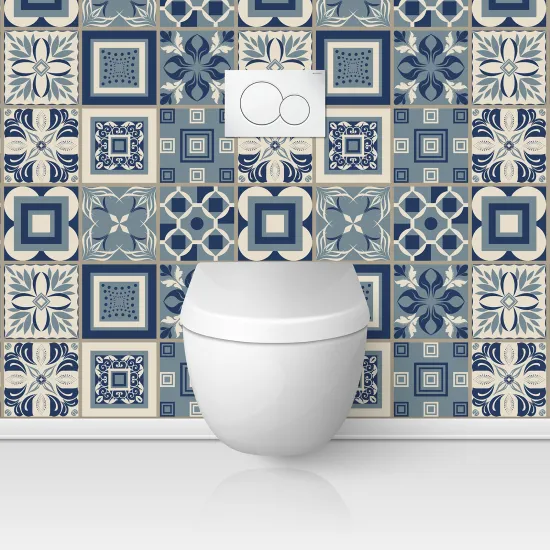 Crédence adhésive WC - Effet carreaux de ciment